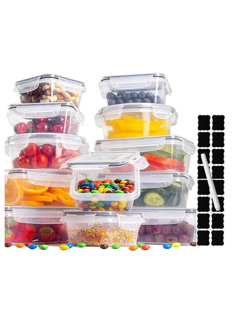 12 PCS Food Storage Containers with Locking Lids Airtight Kitchen Organizer Fridge Organizers and Storage Food Container Storage Box with Lid Ideal for Meal Prep and Food Freshness