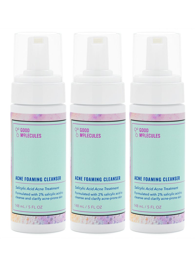 GOOD MOLECULES Acne Foaming Cleanser 148ml each Trio