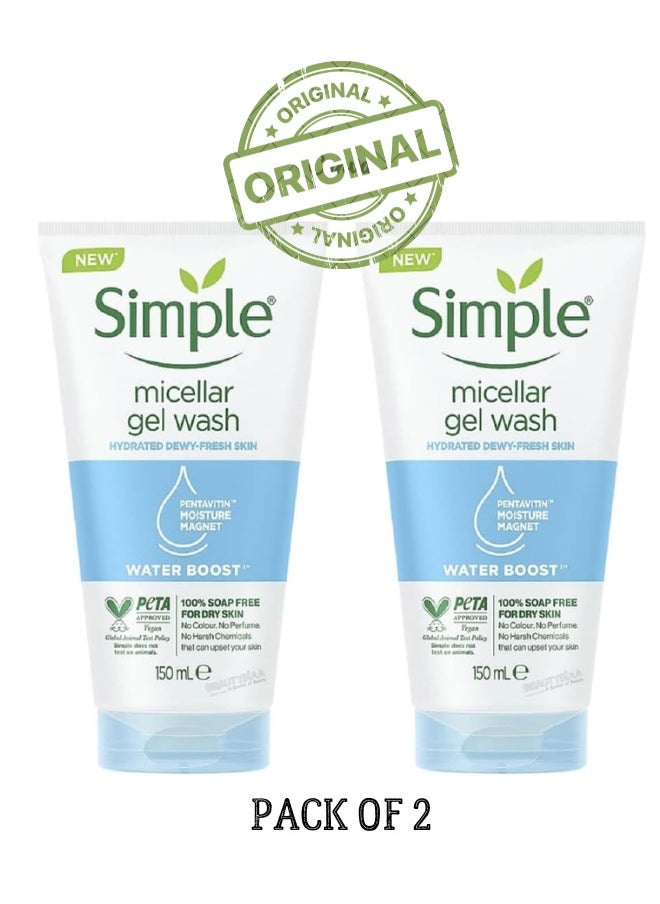 Simple Micellar Gel Wash Hydrated Dewy- Fresh Skin Pack of 2