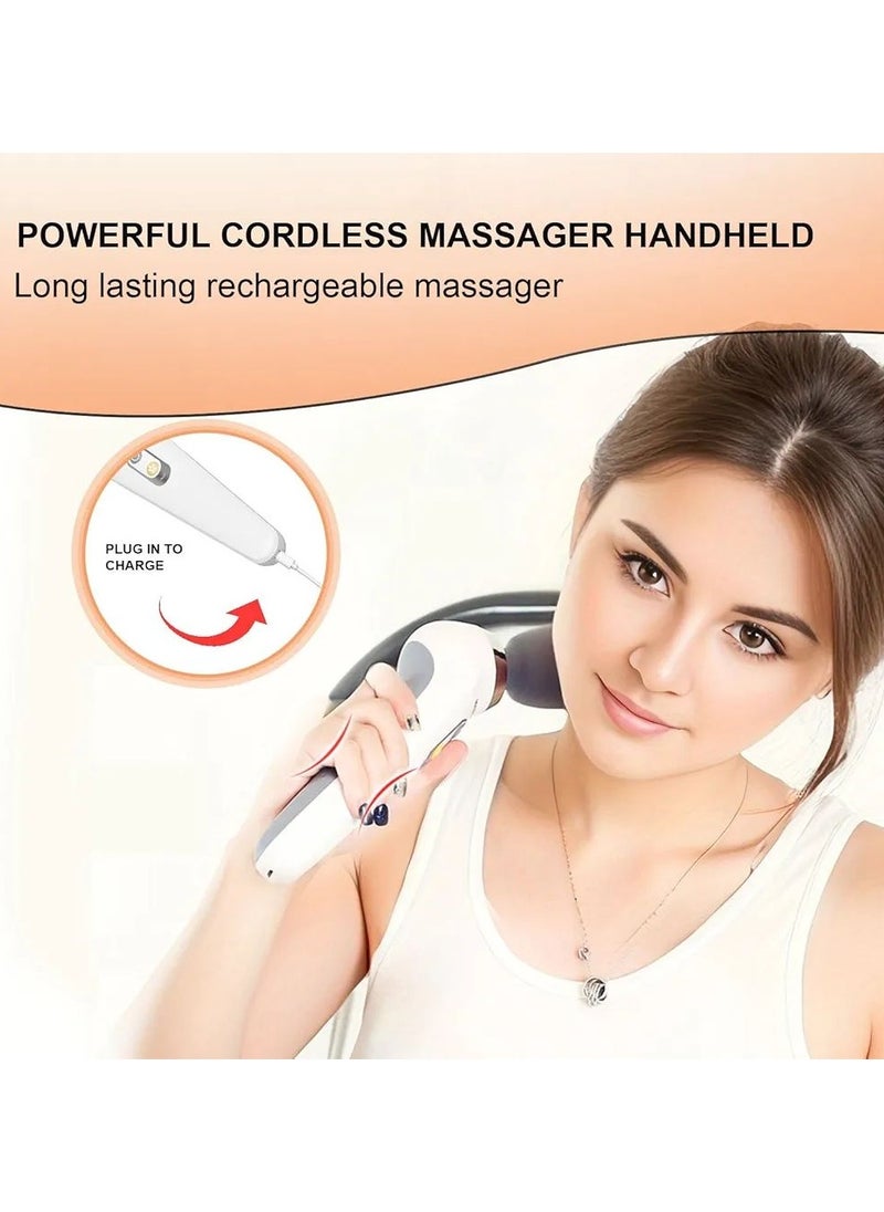 Handheld Multifunctional Massager, portable Massager, Electric Rechargeable Massager With Long Battery Life, Muscle Relaxation, Portable device, 5 Massage Modes, For Men and Women, White