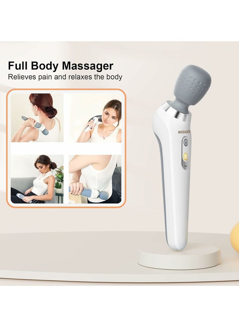 Handheld Multifunctional Massager, portable Massager, Electric Rechargeable Massager With Long Battery Life, Muscle Relaxation, Portable device, 5 Massage Modes, For Men and Women, White