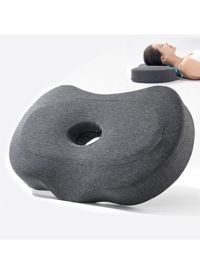 Seat Cushion for Office Lumbar Support Pillow Chair Memory Foam Seat Cushion for Sciatica Back Support Pillow Chair Pads Reduce Tailbone Pressure Dark Grey.