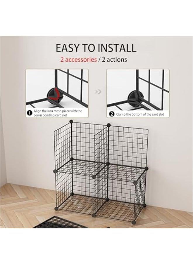 Iron Mesh Storage Rack, Easy to Install, Removable Metal Mesh Bookshelf, Storage Rack2-Layer （60-01）