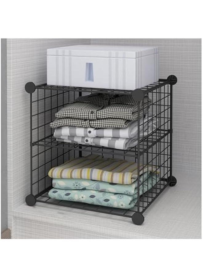 Iron Mesh Storage Rack, Easy to Install, Removable Metal Mesh Bookshelf, Storage Rack2-Layer （60-01）