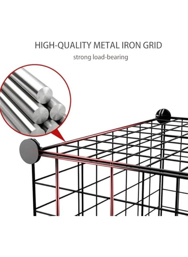 Iron Mesh Storage Rack, Easy to Install, Removable Metal Mesh Bookshelf, Storage Rack2-Layer （60-01）