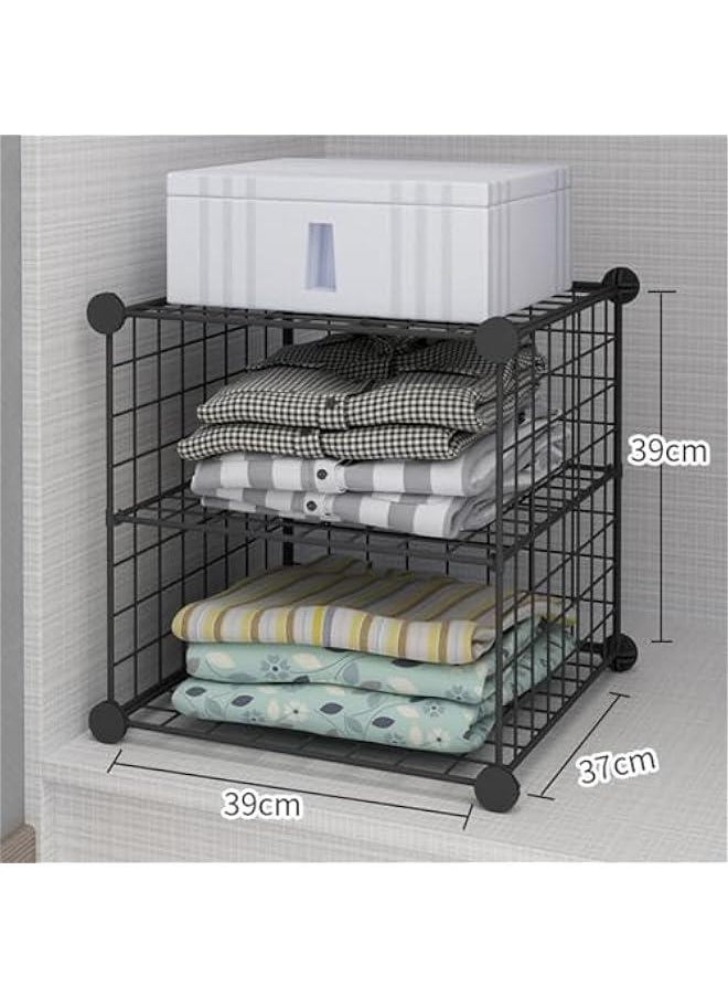 Iron Mesh Storage Rack, Easy to Install, Removable Metal Mesh Bookshelf, Storage Rack2-Layer （60-01）