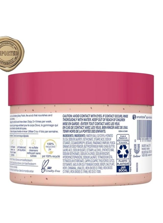 Dove Body Polish Exfoliating Scrub, Moisturizing Shea Butter and Pomegranate Seeds 298G