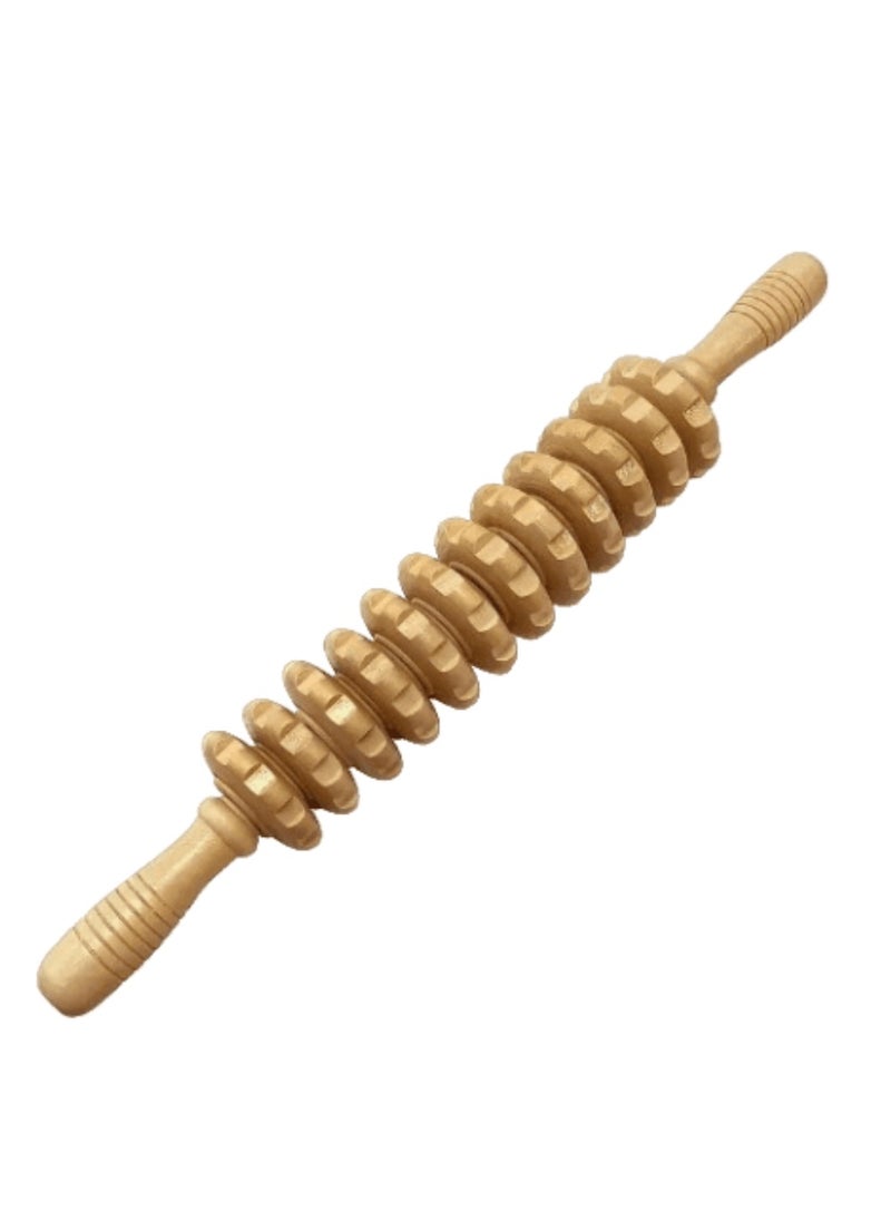 Wooden Massager Handheld Roller Trigger Point Massager Stick for Fascia, Cellulite, Muscle & Abdomen, Body Therapy Massager, Muscle Belly Relief Tool