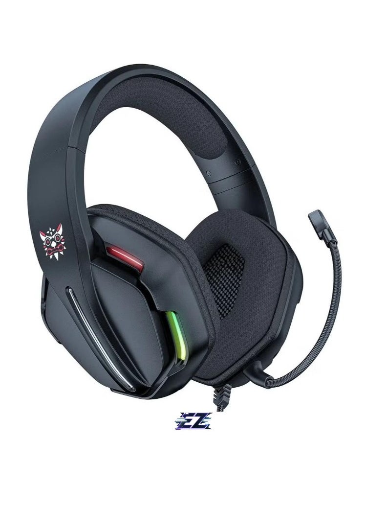 X27 Gaming Wired Headset with Microphone – Black, High-Quality Stereo Sound, Comfortable Over-Ear Cushions, Adjustable Headband, Noise-Canceling Mic, Compatible with PC, PS4, Xbox, and Mobile Devices for Ultimate Gaming Experience