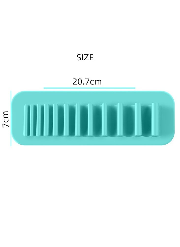 Brush Drying Rack, Soft Silicone Wall Mounted Makeup Brush Toothbrush Holder Storage Rack Makeup Brush Storage Rack Makeup Brush Drying Rack Home Makeup Brush Holder (Green)