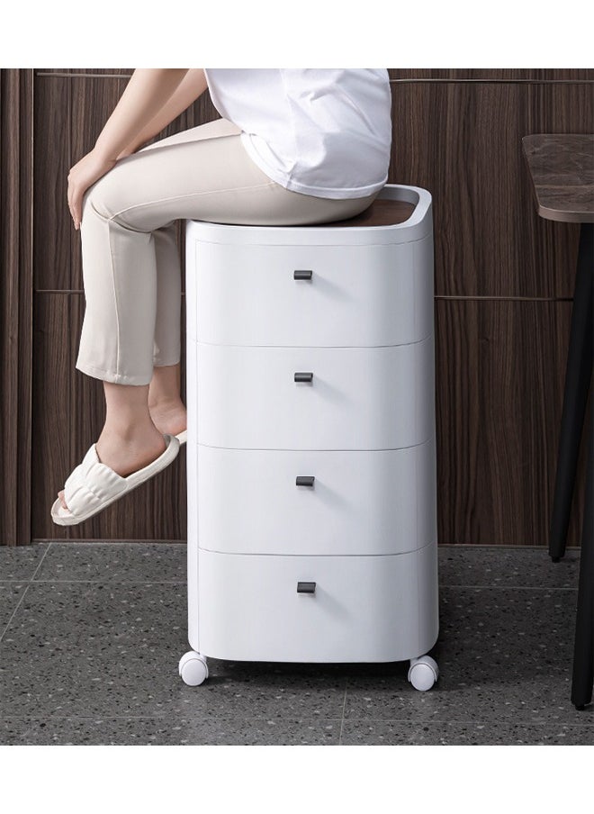 Modern 3-Drawer Storage Chest in White - 30x41.5x73 CM