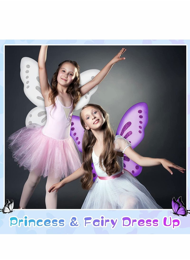 Butterfly Fairy Wings 2 Pieces Butterfly Wing Dress Up Costume Accessory  Wing for Kids Fairy Wings for Princess Birthday Party Makeup Play Play House Show