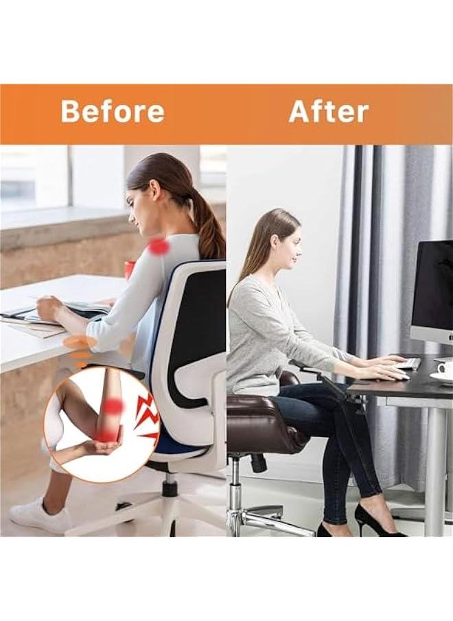 Adjustable Armrest for Desk, Ergonomic 360°Rotating Elbow Cushion Pad with 6-Level Height, Above Desk Extension Platform Arm Support for Left/Right Hand