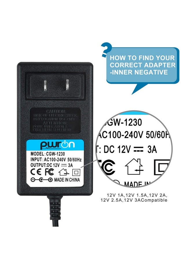 PwrON 12V AC to DC Adapter Replacement for Mamaroo Models Baby Swing Power Cord Compatible with 4moms mamaRoo 4 Infant Seat, 2015 mamaRoo Infant Seat, rockaRoo OH-1048B1203000U/OH-1048B1203000-U
