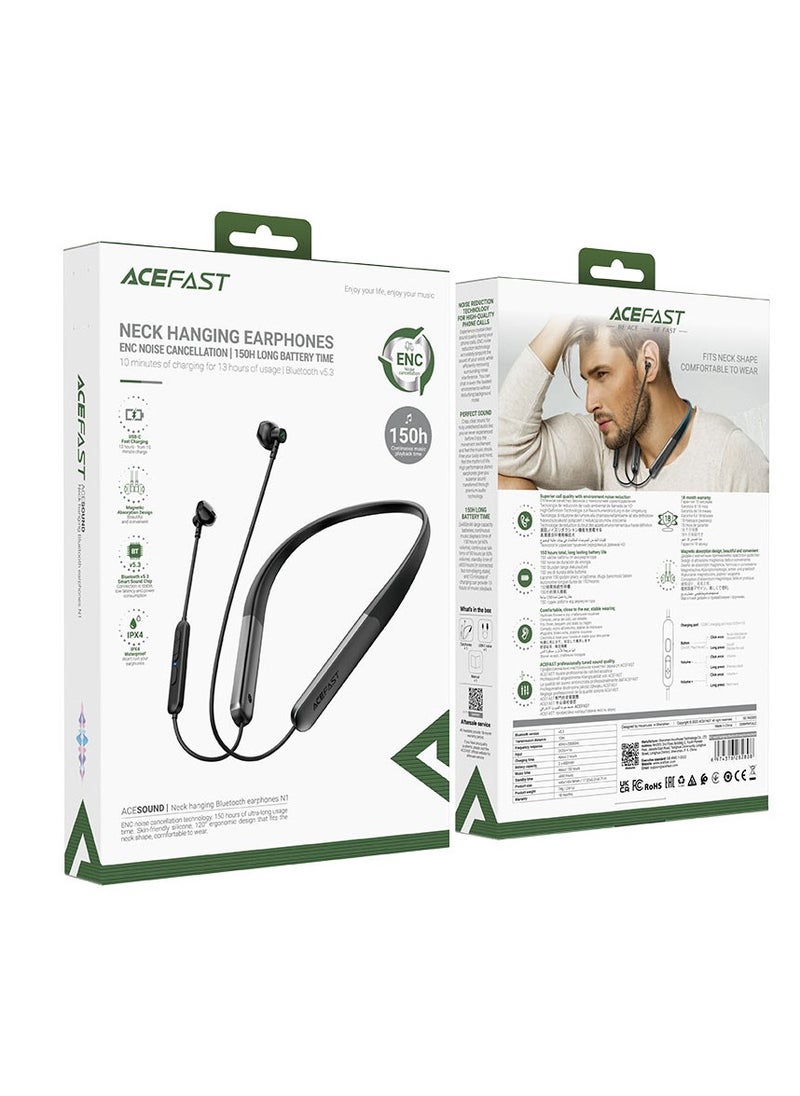 Acefast N1 Neck Hanging Bluetooth Earphones Black