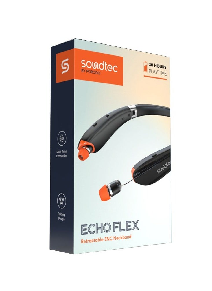 Porodo Soundtec Bluetooth Neck Band with Extendable Earbuds