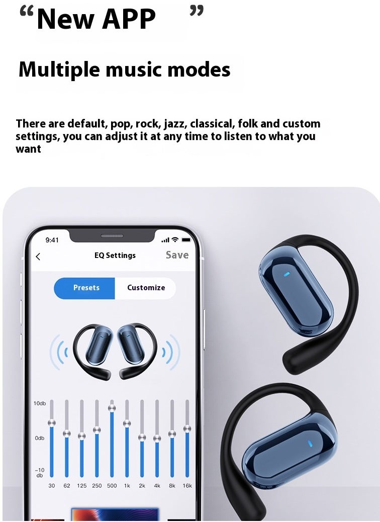 Non in ear LCD color screen AI translation earphones, long-term wear without pain, Bluetooth earphones, ultra long battery life, sports