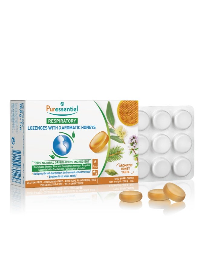 Respiratory Lozenges With 3 Aromatic Honey 18's