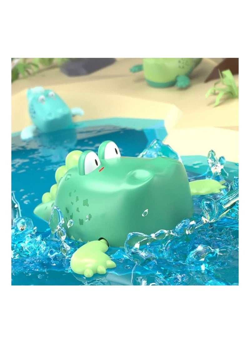 Baby Bath Toys, Floating Wind-up Gator Swimming Pool Games Water Play Gift for Bathtub Shower Beach Infant Kids Age 3 4 5 6 Years Old, Cartoon Big Crocodile Wind-up Bathroom Swimming Toy (2PCS)