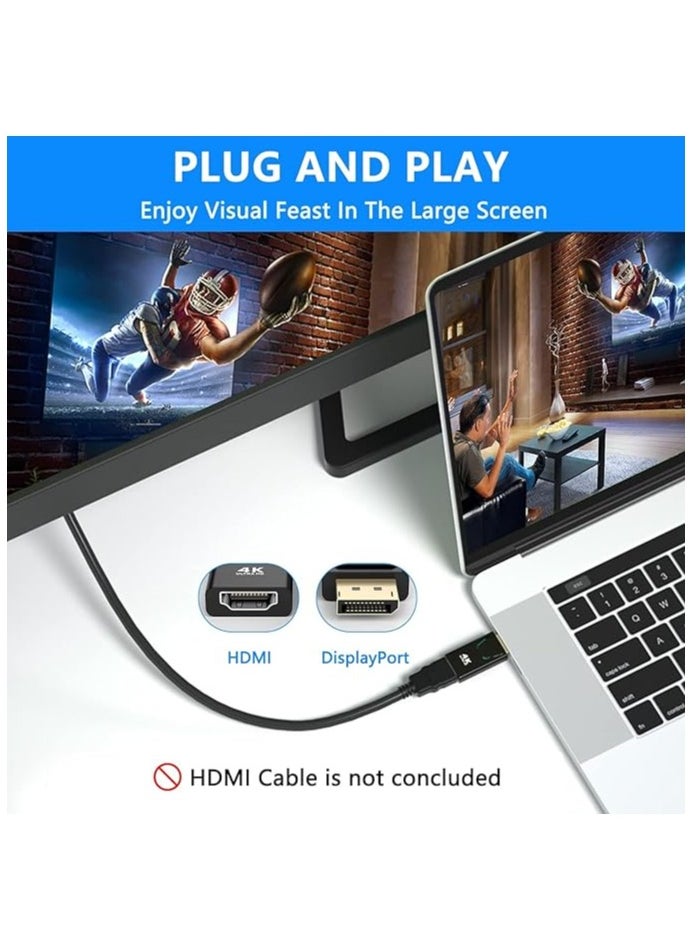 4K DisplayPort to HDMI Adapter, 2 Pack Uni-Directional DP PC to HDMI Monitor Converter, 4K Ultra HD DP Display Port to HDMI Adapter(Male to Female), Compatible for Lenovo Dell HP and Other Brand