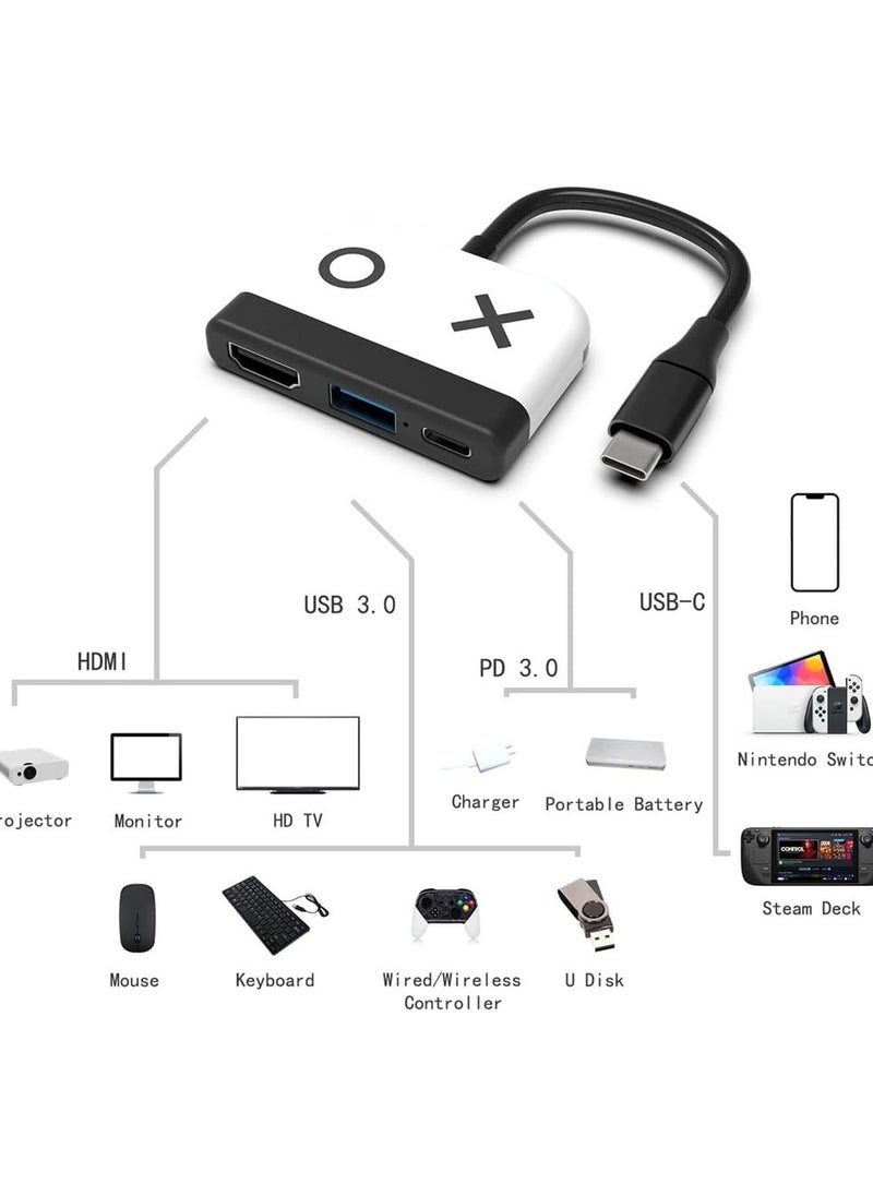 Switch Docking Station for Nintendo Switch, Portable Switch Dock Replacement for Nintendo Switch Dock Switch HDMI Adapter USB 3.0 Switch TV Dock, for Nintendo Switch Travel Dock