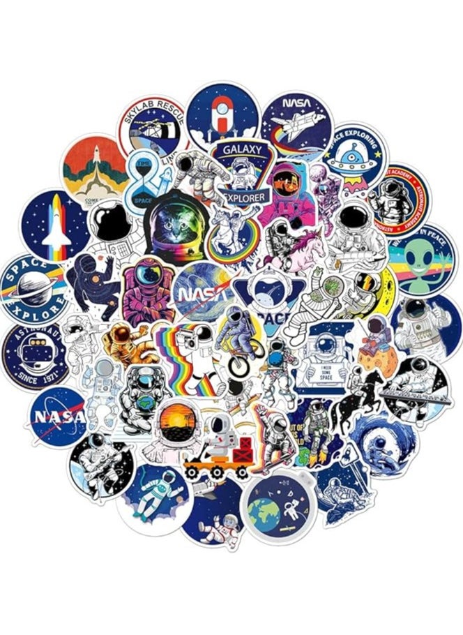 Trendy NASA Astronaut Stickers for Boys Girls Teens|100 Pcs|Waterproof Vinyl Stickers for Laptop Computer Phone Tablet Luggage Bike Helmet Waterbottle Flasks Cup,Decals Pack(Space Exploration)