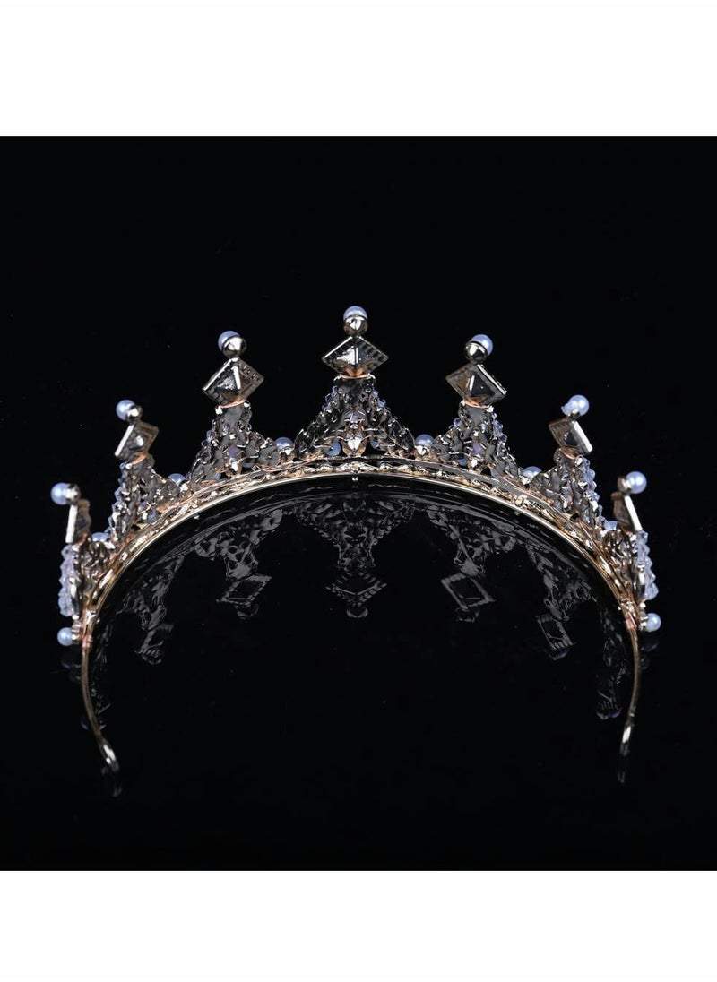 Crystal Princess Crown for Girl Women Ladies Queen Tiaras with Rhinestone Gold Birthday Tiaras Headpieces Accessories for Girls Wedding Prom Costume Party Elegant Crown Lady Girl Bride Wedding Prom