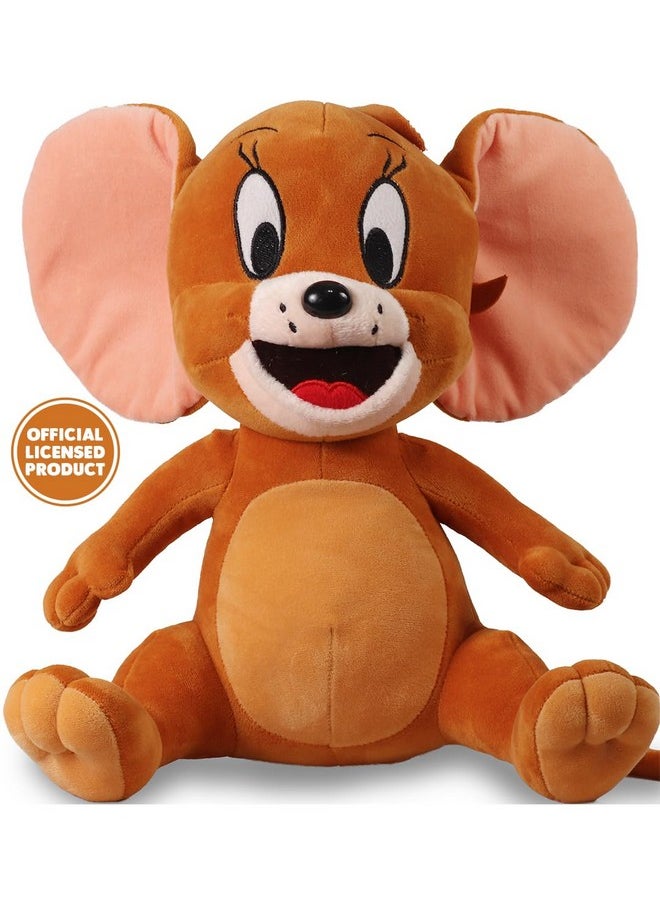 Brown Plush Stuffed Cute Licensed Sitting Jerry Soft Toy - 25Cm