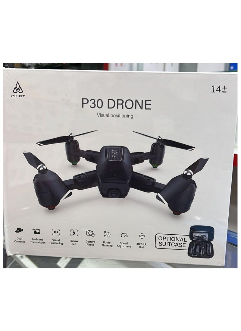 P30 Foldable Drone with HD Camera, 1080P HD Resolution, and 15-Minute Flight Time – Remote Control, Smartphone Compatible, 2.4GHz Frequency, for Aerial Photography and Video