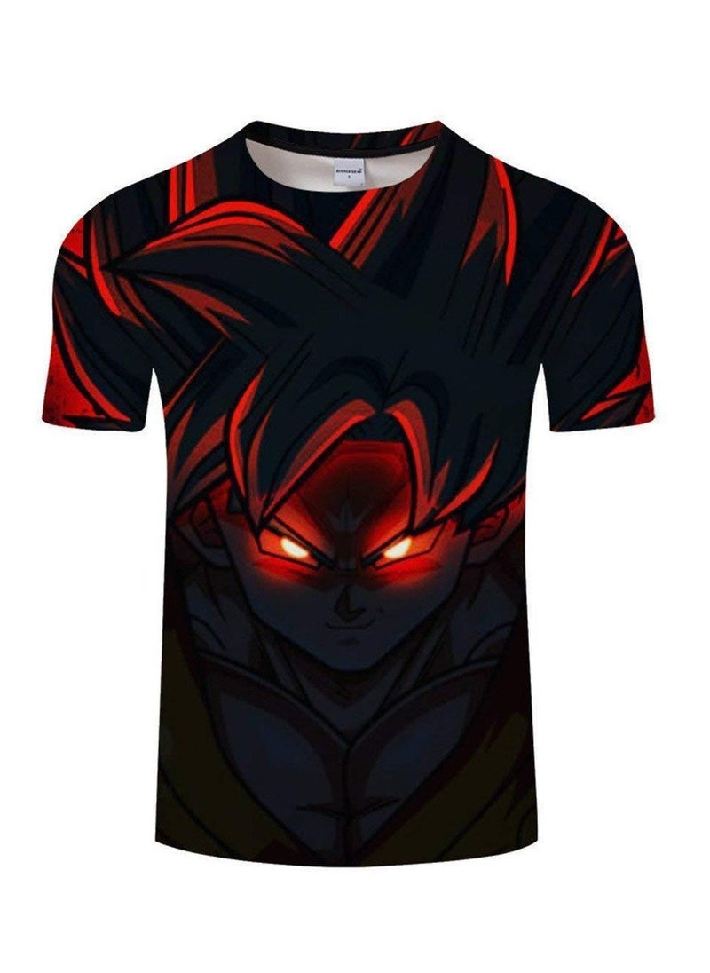 Dragon Ball Cartoon Printed Loose Round Neck Short Sleeved T-shirt