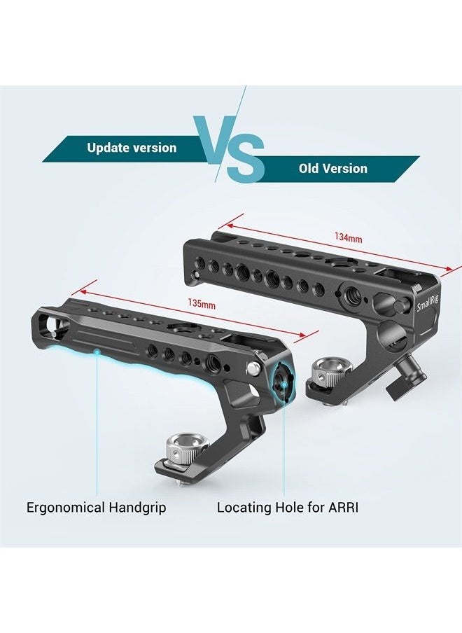 SmallRig Ergonomic Handle with Locating Holes for ARRI, Anti-Off Designed Cold Shoe Adapter - 2165