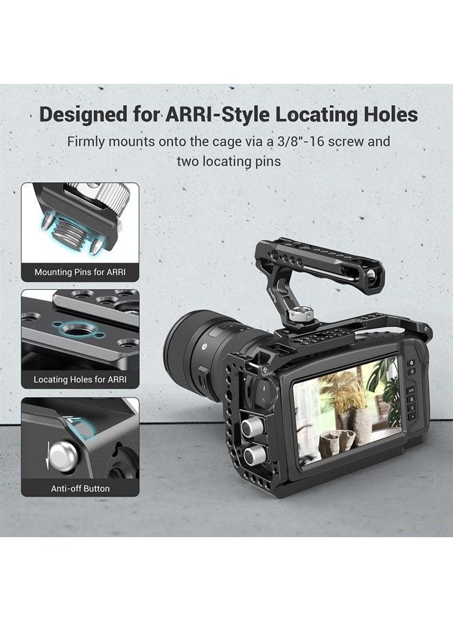 SmallRig Ergonomic Handle with Locating Holes for ARRI, Anti-Off Designed Cold Shoe Adapter - 2165