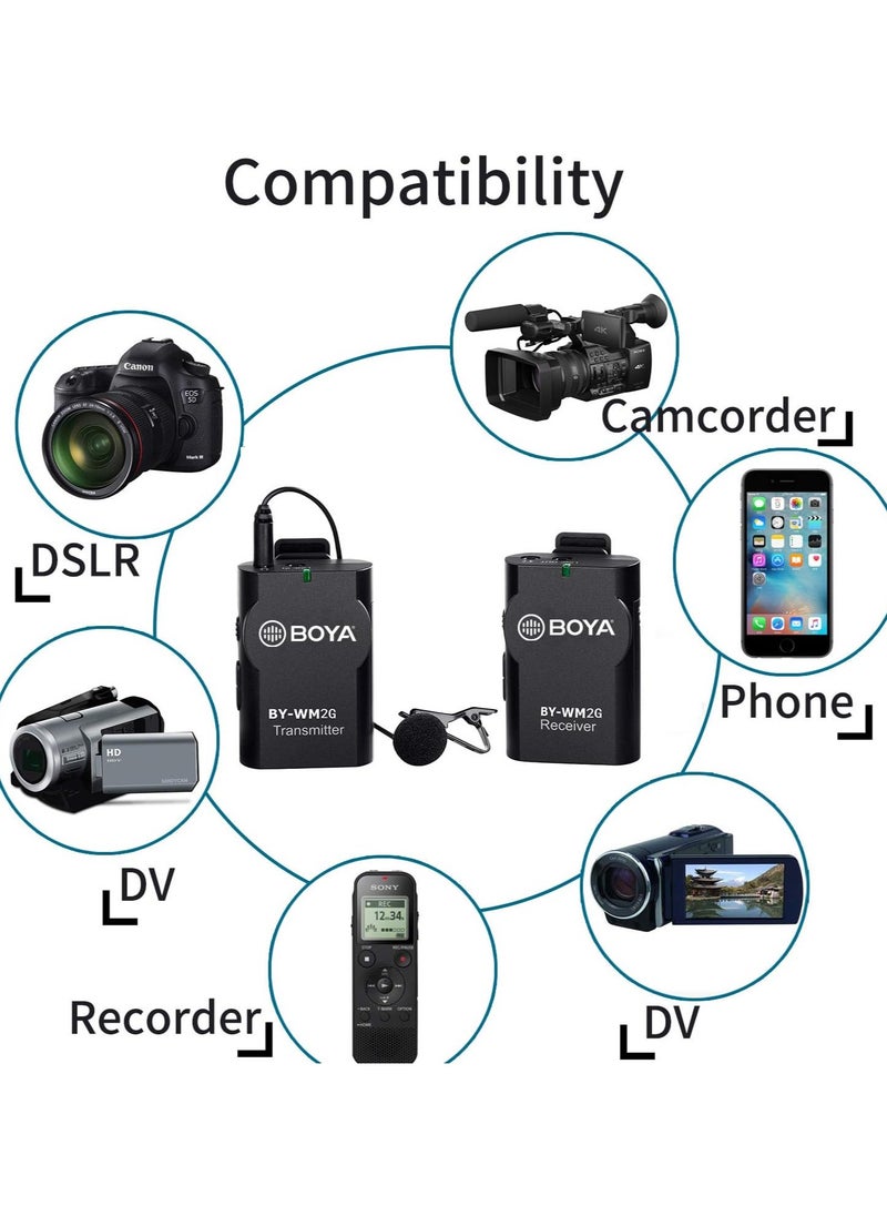 Microphone System Dual Channel Wireless Boya By-WM2G pro-Black