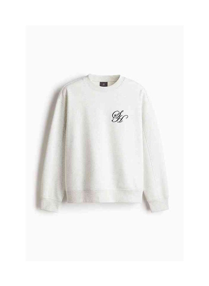 HM New Fashionable Casual Round Neck Loose American Long Sleeved Sweatshirt