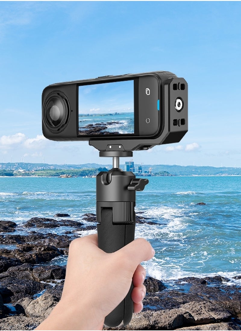 For Insta360 X4 Vertical Horizontal Shooting Quick Release Metal L Bracket (Black)