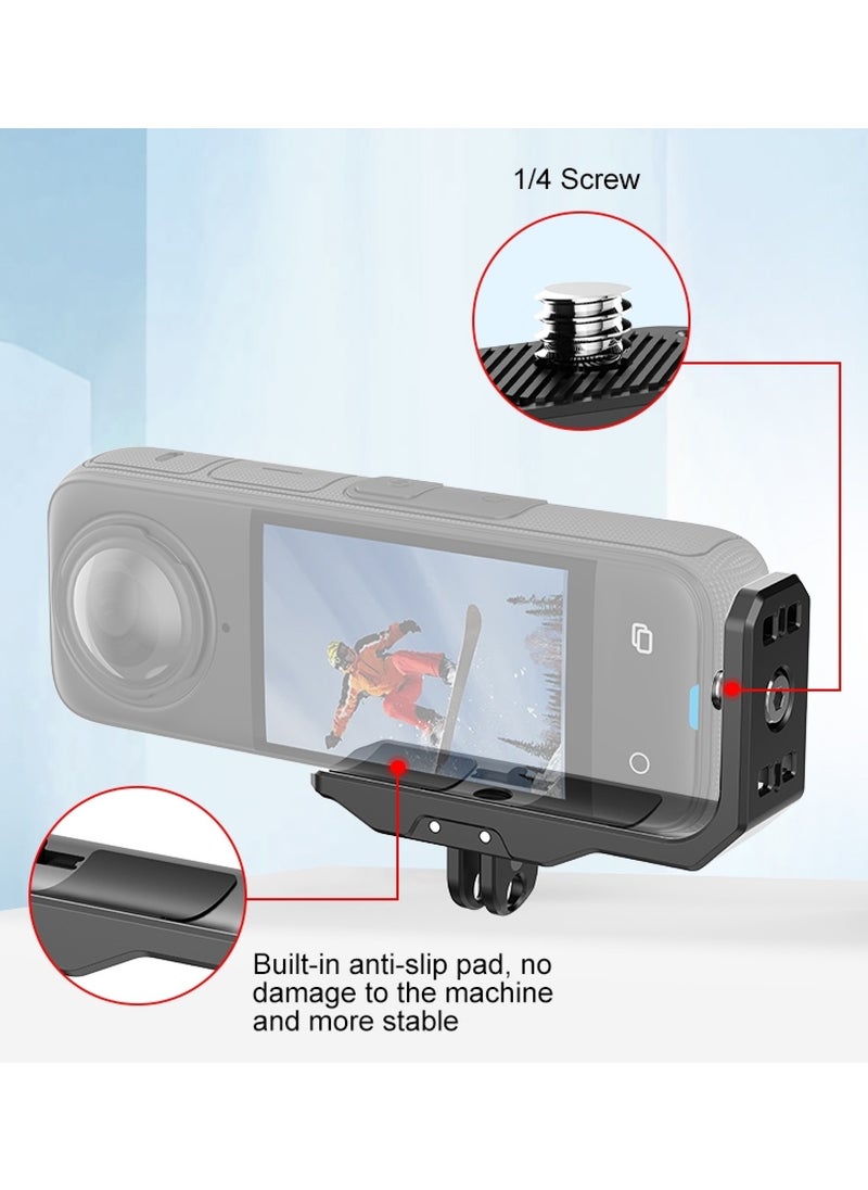 For Insta360 X4 Vertical Horizontal Shooting Quick Release Metal L Bracket (Black)