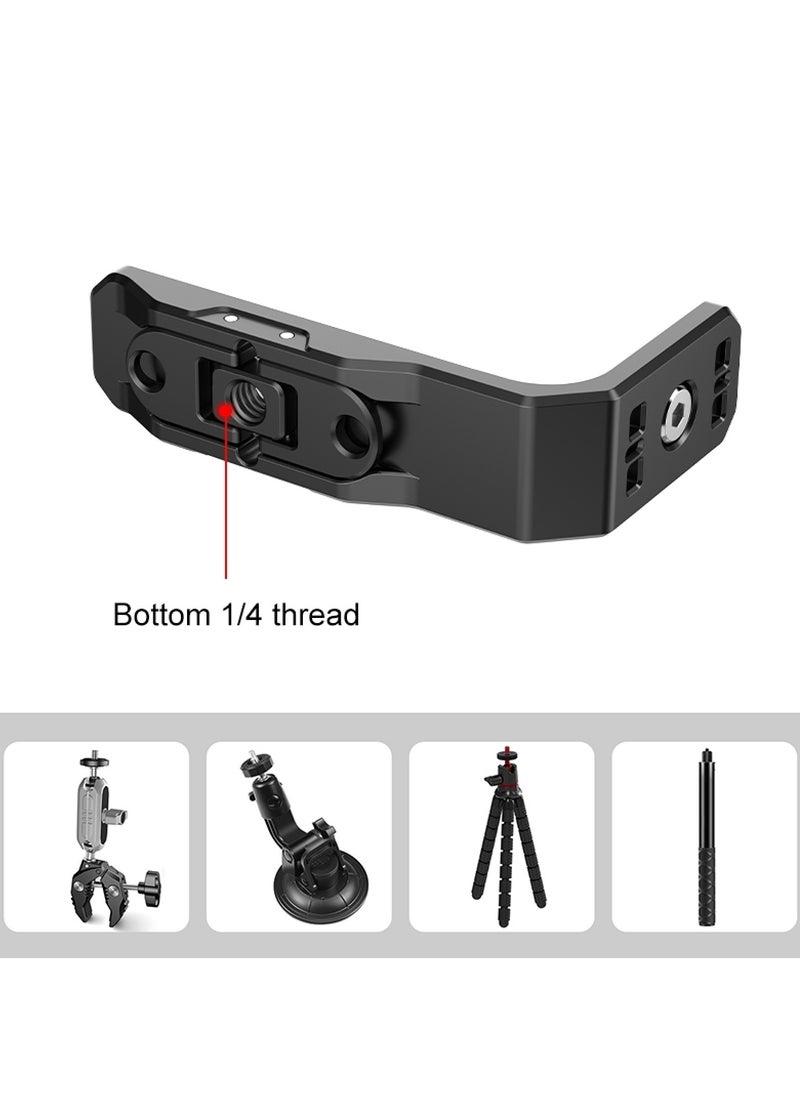 For Insta360 X4 Vertical Horizontal Shooting Quick Release Metal L Bracket (Black)