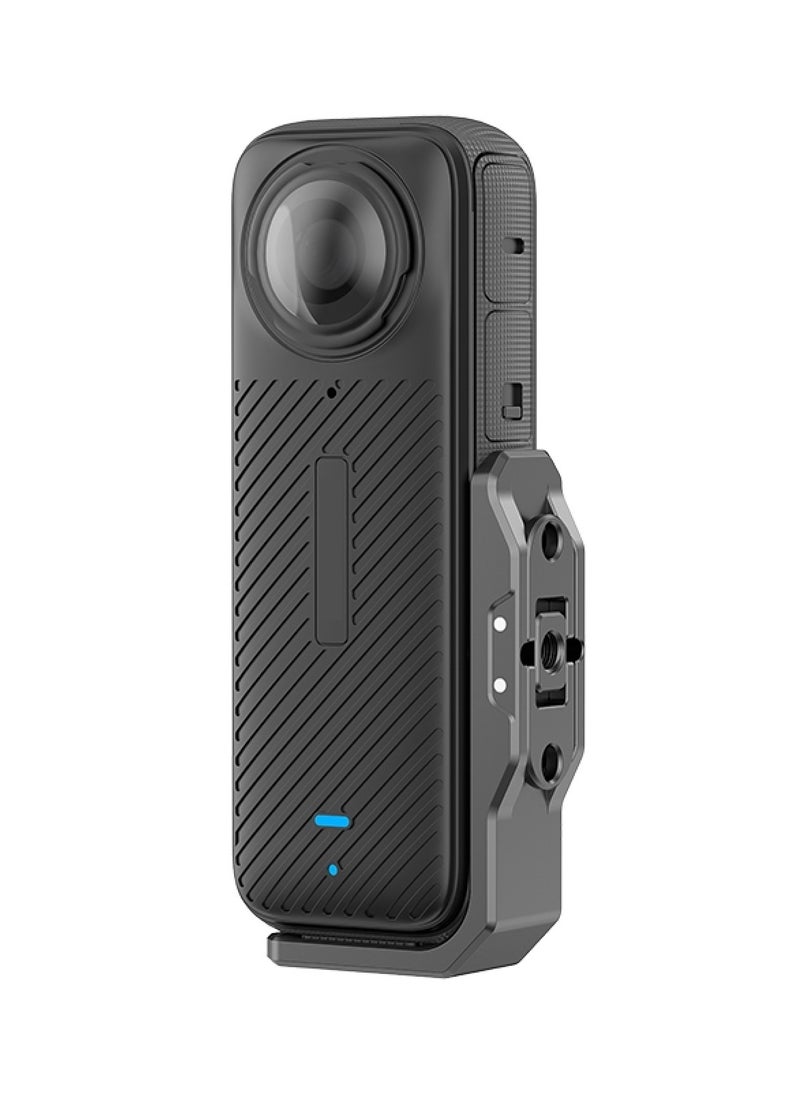 For Insta360 X4 Vertical Horizontal Shooting Quick Release Metal L Bracket (Black)