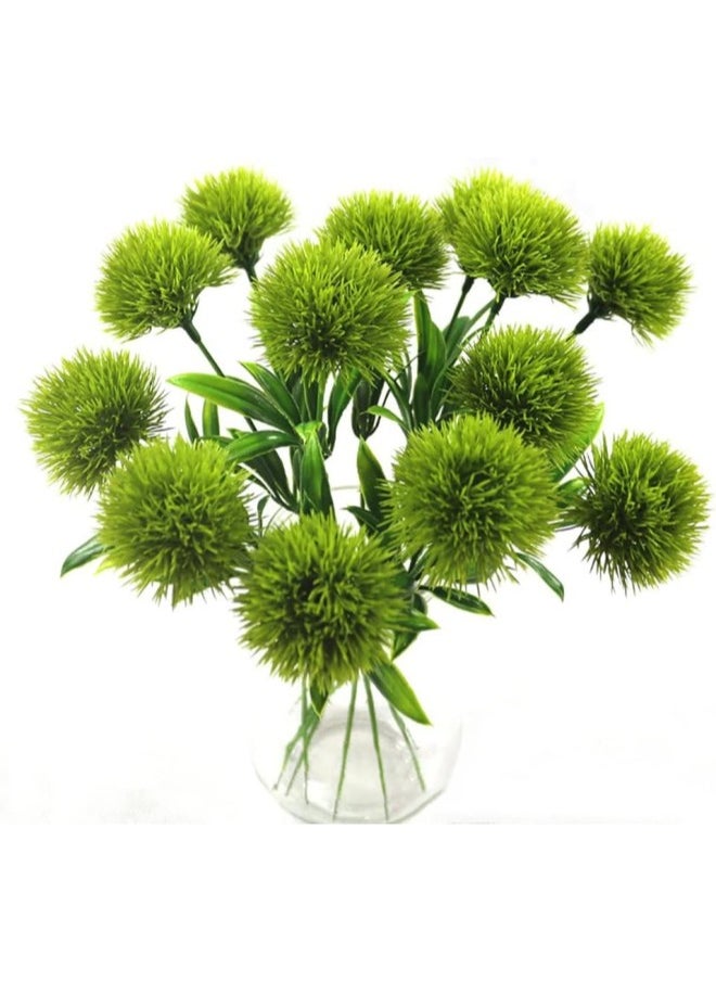 Artificial Dandelion Flowers，14 Pcs Dandelion Artificial Flowers Plants Bouquet Plastic Flower，UV Resistant Fake Plastic Flowers， for Home Decoration/Wedding Decor (Rose red)