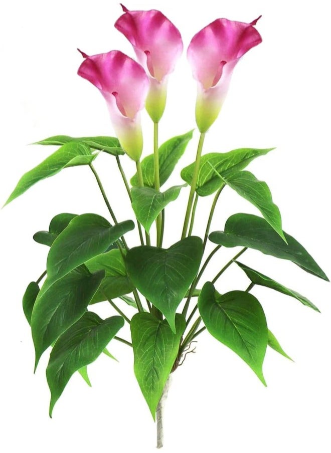 Artificial Flower 17 inches Calla Lily Silk Plant Fake Bonsai Flowers Greenery Plants for Indoor Outdoor Home Office Bedroom Table Centerpieces Party Decoration (zi)