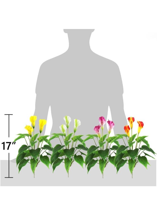 Artificial Flower 17 inches Calla Lily Silk Plant Fake Bonsai Flowers Greenery Plants for Indoor Outdoor Home Office Bedroom Table Centerpieces Party Decoration (haung)