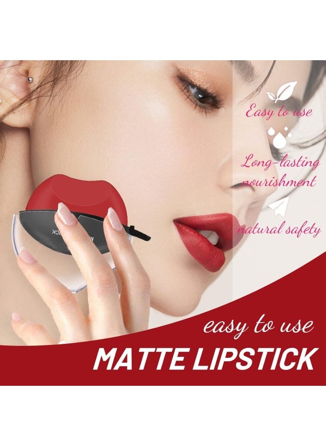 Color Changing Lipstick, Red Lipstick Long Lasting Smudge Proof, Lazy Lipstick, Magic Lipstick Long Lasting Waterproof, Lazy Lip Stick Non-stick Cup, Lip Shape Lipsticks Fast Apply for Women (06#)