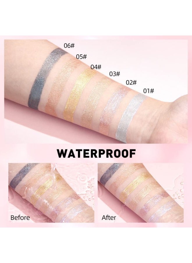 2PCS Liquid Glitter Diamond Eyeshadow, 2 in 1 Liquid Lipstick and Eyeshadow Metallic Lipstick Waterproof Long Lasting Lip Glaze Tint Charming Makeup for Eyes and Lips (Light Golden, Golden)