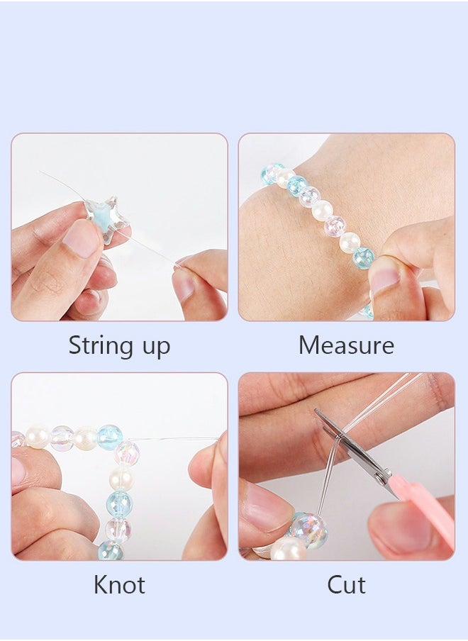 Beaded Necklace Bracelet Set Colorful Dress up Ice Princess for Girls Blue,Handmade Toys for Children