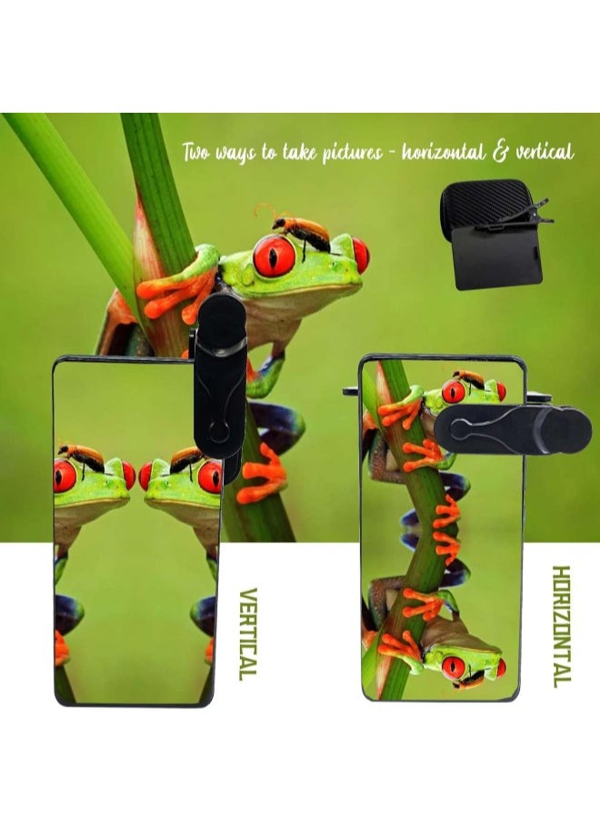 2023 New Smartphone Camera Mirror Reflection Clip Kit, Cell Phone Lens Attachments (Black)