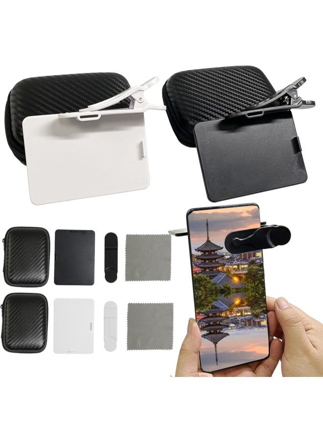 2023 New Smartphone Camera Mirror Reflection Clip Kit, Cell Phone Lens Attachments (Black&White)