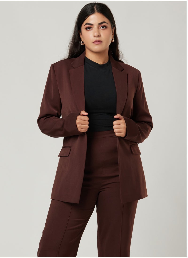 Dark Brown Fitted Blazer