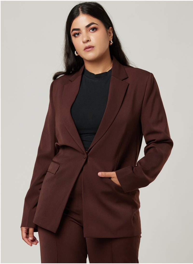 Dark Brown Fitted Blazer