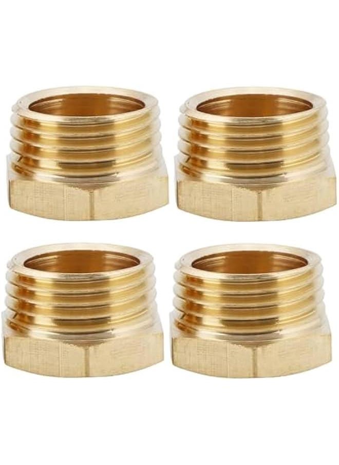 Brass Garden Hose Adapter, G1/2 Female to GHT 3/4 Male Connector,GHT to NPT Adapter Brass Fitting,Brass Garden Hose to Pipe Fittings Connect 4pcs (49)