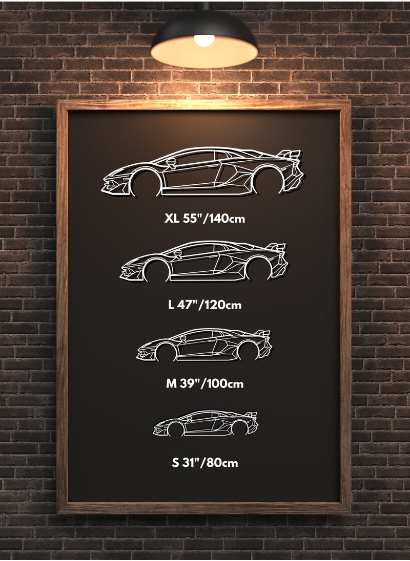 Lamborghini Aventador SVJ Steel Silhouette (1 Meter)